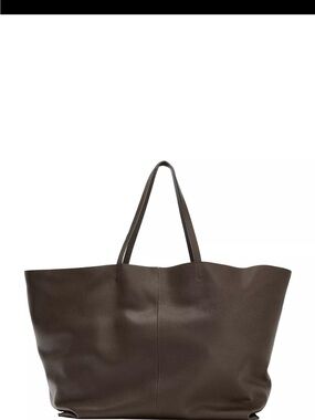 Zara Classic Brown Leather Maxi Tote
